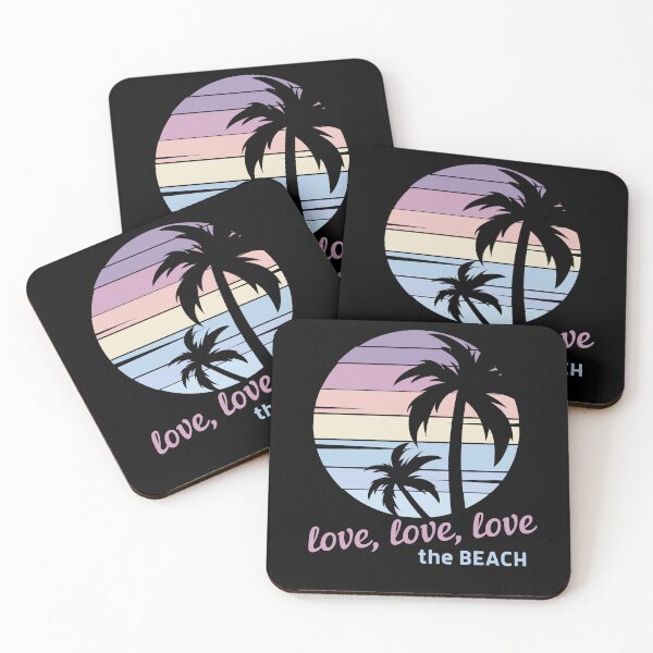Item preview, Love Love Love The Beach - Vintage Tropical Sunset, Beach Love The Summer Vibes, Summer Vacation designed and sold by Sun Sand & Sea Art.