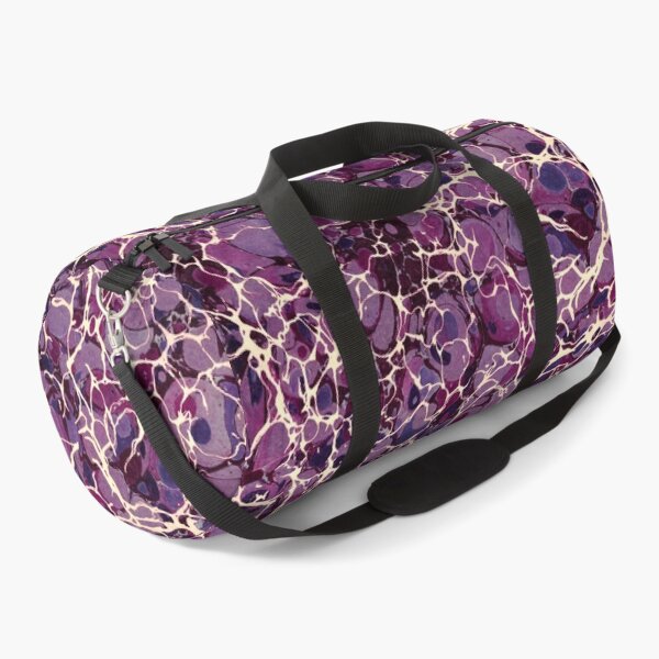 Purple Marbled Paper Vintage Duffle Bag