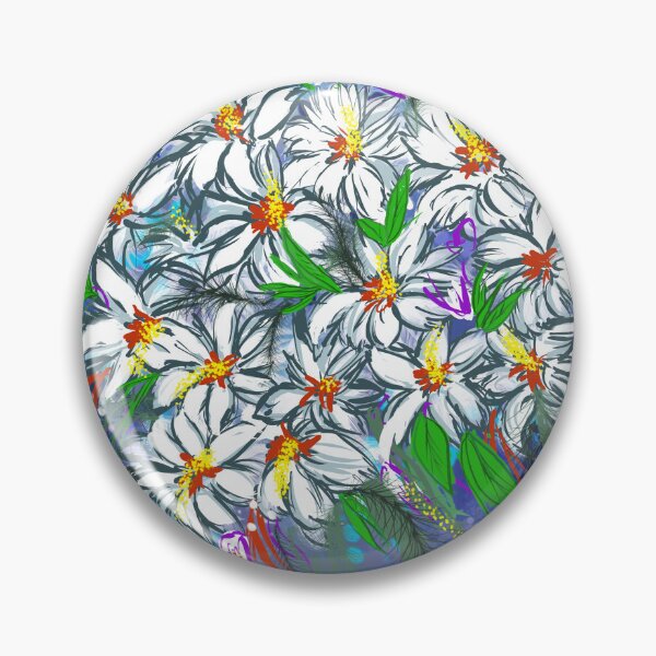 Item preview, Abstract acrylique white Daisies designed and sold by Layla Art.
