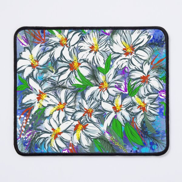 Item preview, Abstract acrylique white Daisies designed and sold by Layla Art.