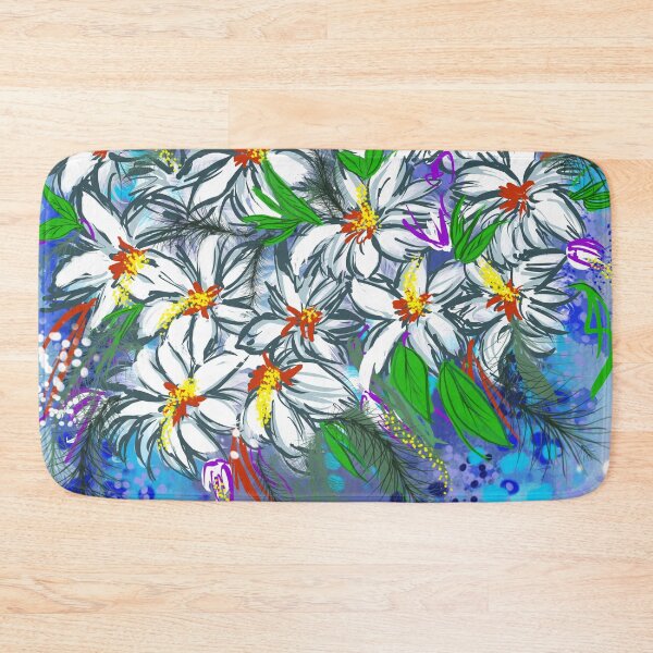 Item preview, Abstract acrylique white Daisies designed and sold by Layla Art.