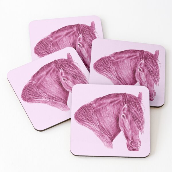 Item preview, Portrait of a Friesian - purple-pink colorized version designed and sold by SylvieG18.