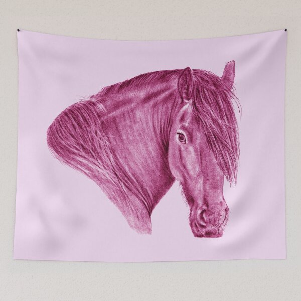 Item preview, Portrait of a Friesian - purple-pink colorized version designed and sold by SylvieG18.