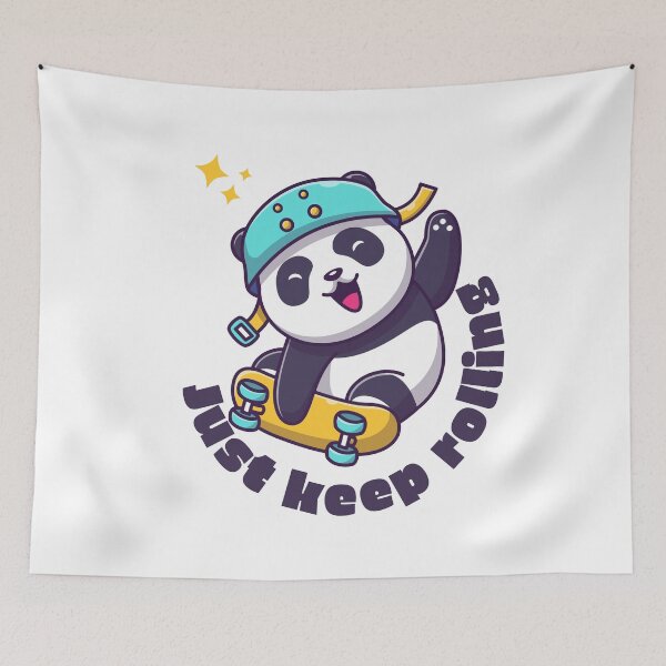 Item preview, Adorable cute panda kawaii | just keep rolling designed and sold by ramith-concept.