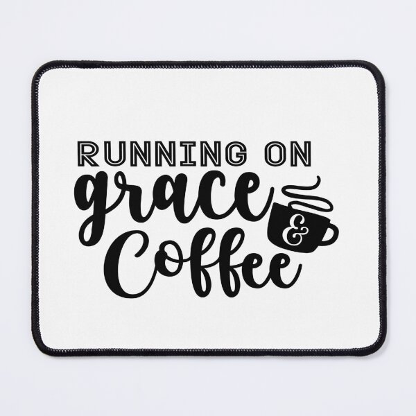Item preview, Running On Grace And Coffee - Funny Coffee Lovers Quotes Vintage designed and sold by Cupsofdreams.