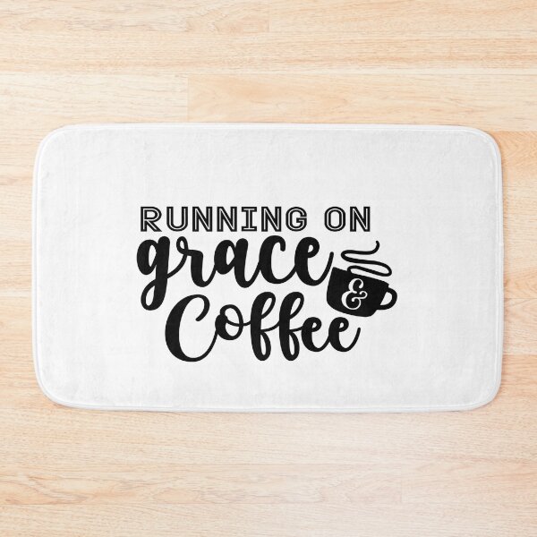 Item preview, Running On Grace And Coffee - Funny Coffee Lovers Quotes Vintage designed and sold by Cupsofdreams.