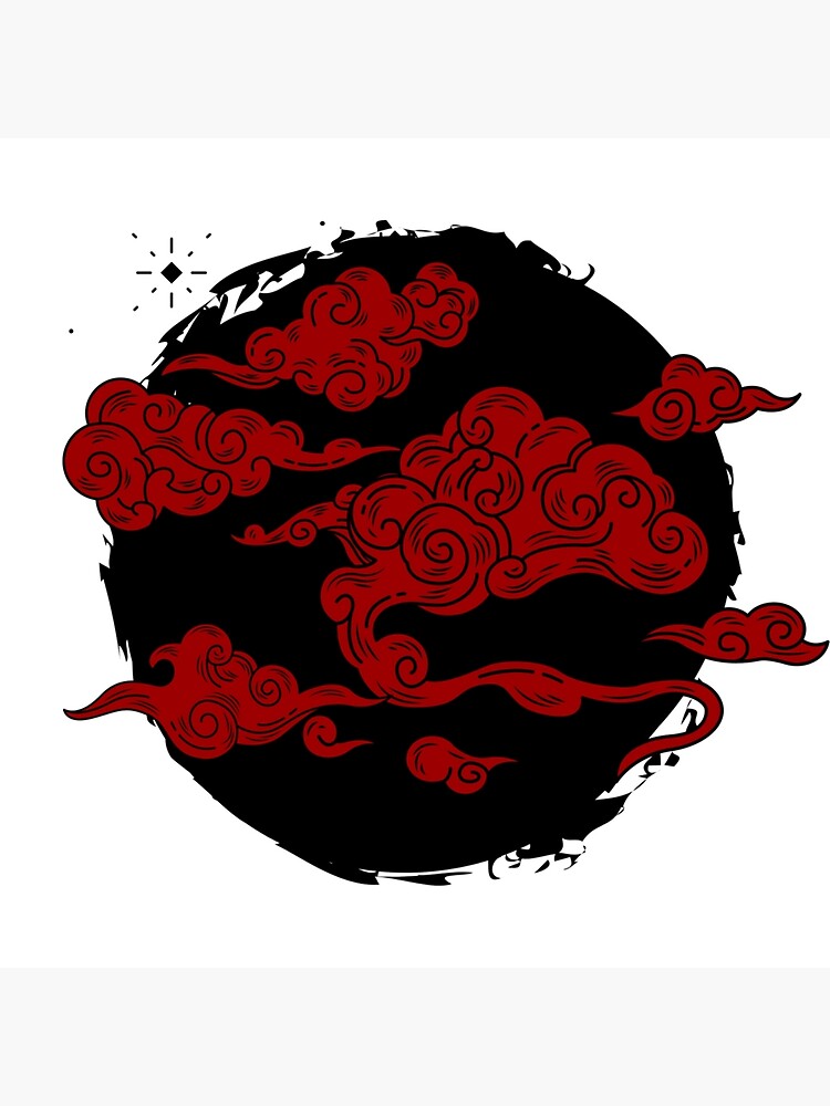 "Red japanese clouds" Poster for Sale by Redbubble