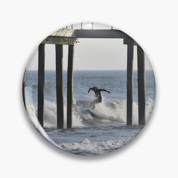 Item preview, Surfer through the Ventnor City NJ Fishing Pier designed and sold by LeslieMac713.