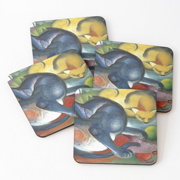 Item preview, Two Cats, Blue and Yellow, 1912 - Franz Marc designed and sold by GoaTeeGram.
