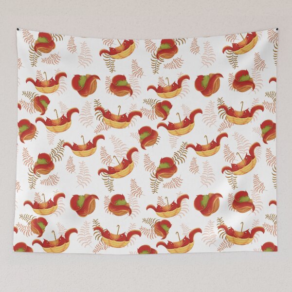 Item preview, Cute Squirrels Pattern Cute Fall Pattern Cute Autumn Fall Pattern Nature Leaf Leaves Umbrella Hibernating Squirrel Seamless Pattern Colorful Thanksgiving designed and sold by Stephen Scharf.
