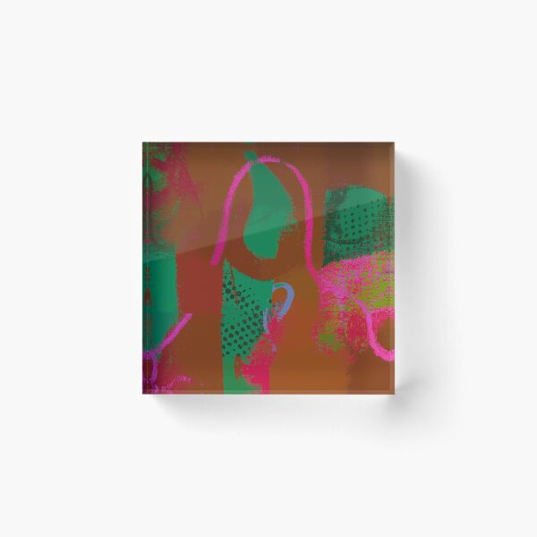 Item preview, Hot Pink Curve With Green and Tan designed and sold by KeksWorkroom.