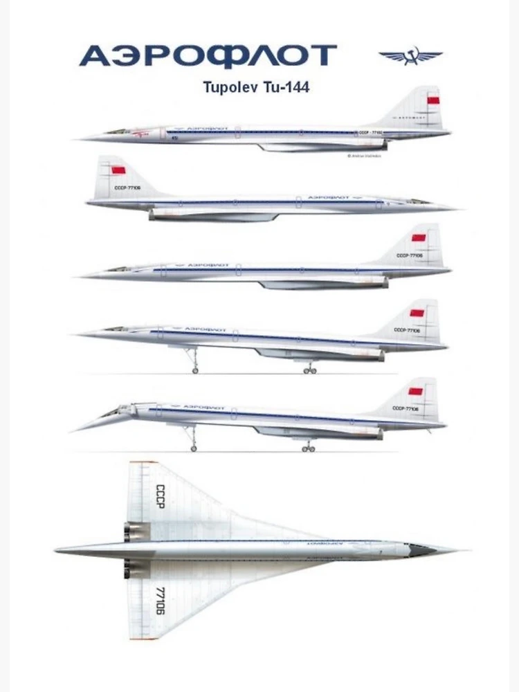 希少 ツポレフTUPOLEV(Tu-144) &コンコルド A4 アートポスター