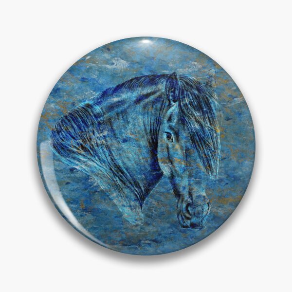 Item preview, Portrait of a Friesian - marbled blue-gold background version designed and sold by SylvieG18.