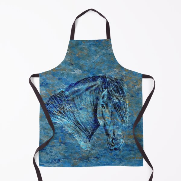 Item preview, Portrait of a Friesian - marbled blue-gold background version designed and sold by SylvieG18.