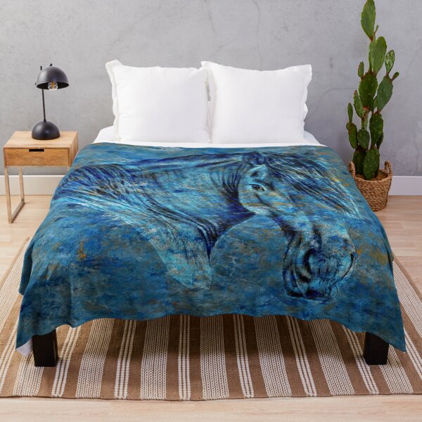 Item preview, Portrait of a Friesian - marbled blue-gold background version designed and sold by SylvieG18.
