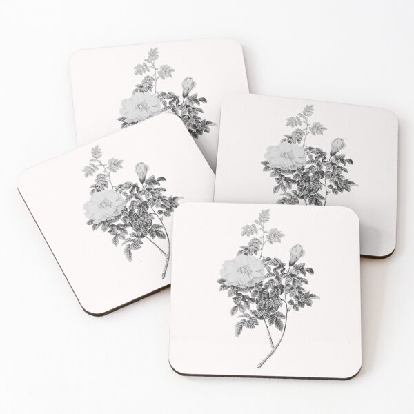 Item preview, Ventenats Rose Flower, Alternative Illustration - Grey and White Rose designed and sold by DaphneKstudio .