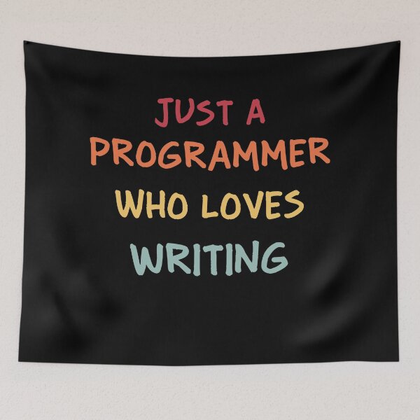 Item preview, Funny Programmer Gift | Funny Software Developer Gift | Funny Coder Gift | Just A Programmer Who Loves Writing designed and sold by campingforge.