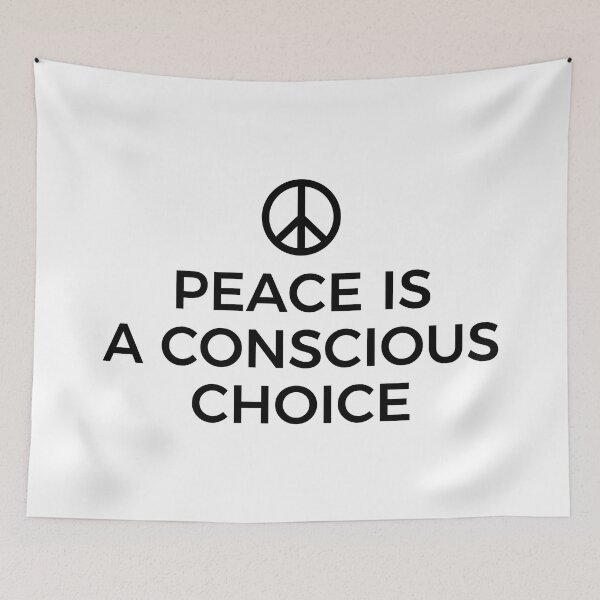 Item preview, PEACE IS A CONSCIOUS CHOICE (WHITE) designed and sold by AnaelDraw.