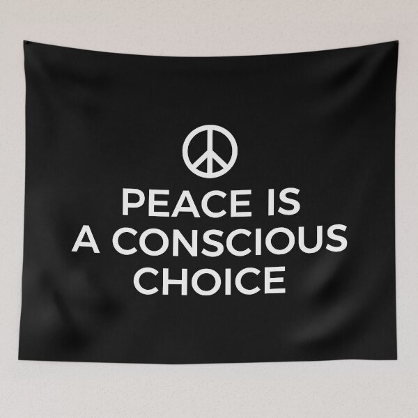 Item preview, PEACE IS A CONSCIOUS CHOICE (BLACK) designed and sold by AnaelDraw.