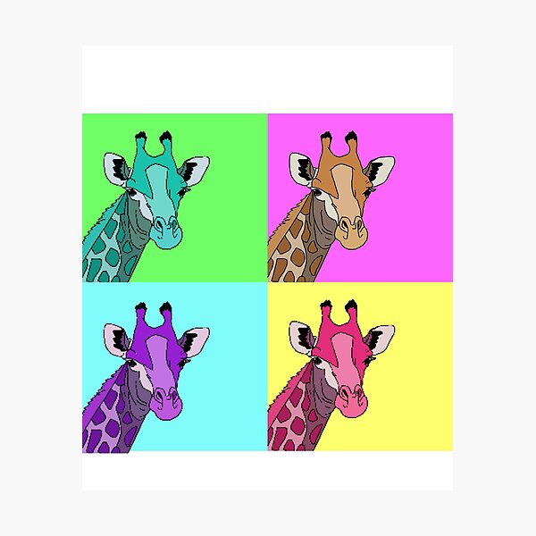 Item preview, Colorful giraffes cute Popular animals designed and sold by spaceopy.