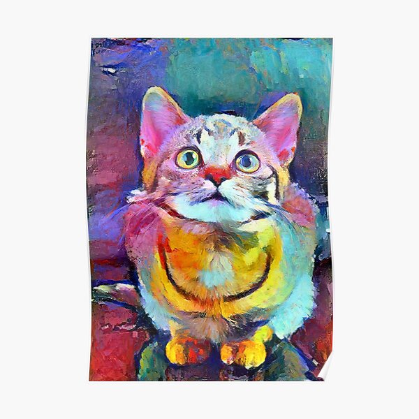 "Cat Abstract Painting" Poster for Sale by Yasterius Redbubble