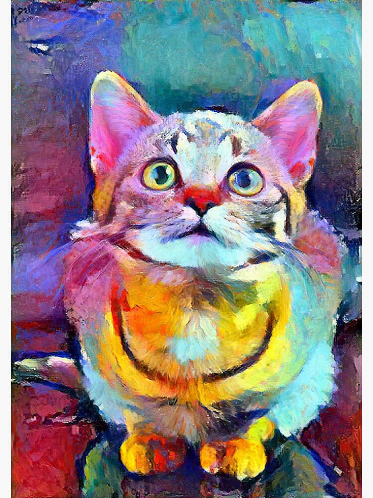 "Cat Abstract Painting" Sticker for Sale by Yasterius Redbubble