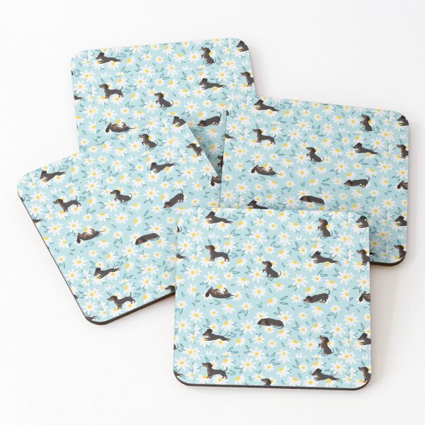 Item preview, Floral Daisy Dachshund Pattern designed and sold by Daschunddesigns.