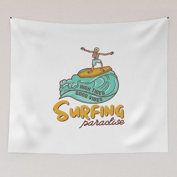 Item preview, Surfing Paradise - Skeleton Surfing designed and sold by Pixelish.