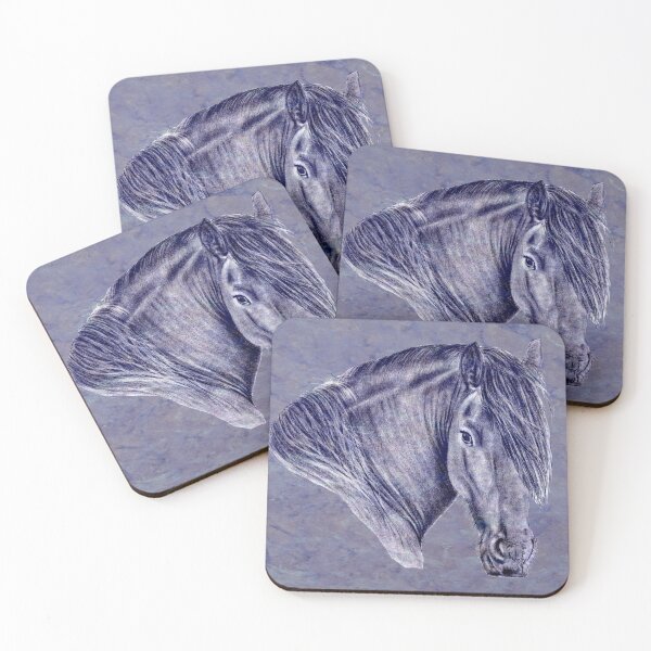 Item preview, Portrait of a Friesian - purple mottled background version designed and sold by SylvieG18.