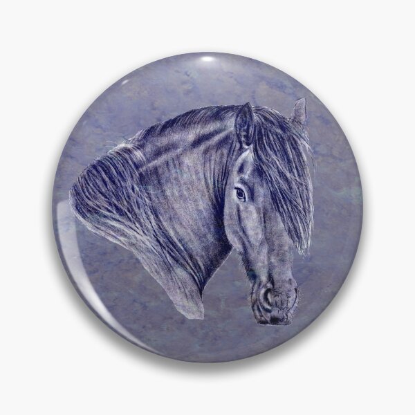 Item preview, Portrait of a Friesian - purple mottled background version designed and sold by SylvieG18.
