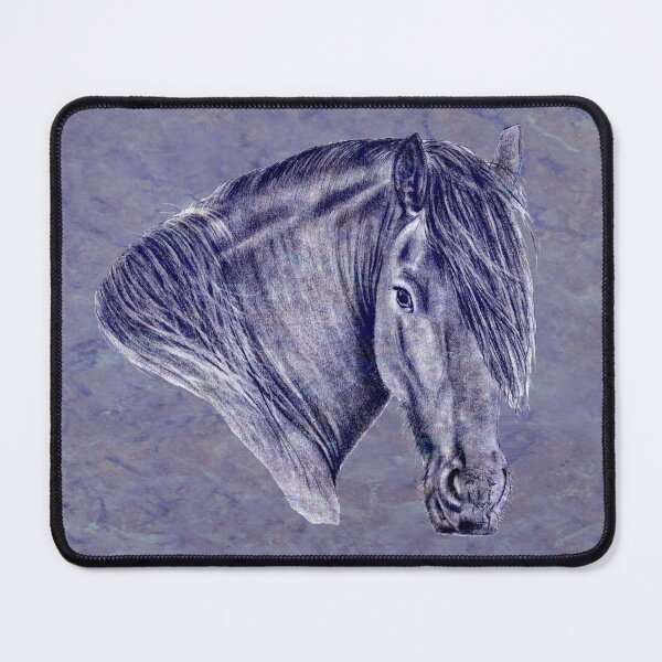 Item preview, Portrait of a Friesian - purple mottled background version designed and sold by SylvieG18.