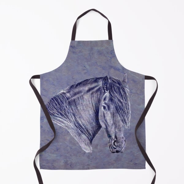 Item preview, Portrait of a Friesian - purple mottled background version designed and sold by SylvieG18.