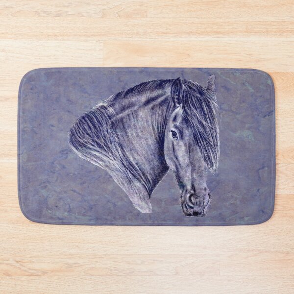 Item preview, Portrait of a Friesian - purple mottled background version designed and sold by SylvieG18.