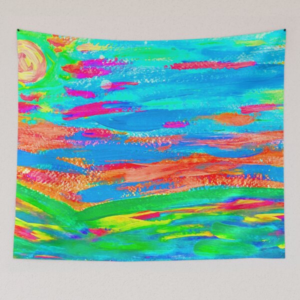 Item preview, Tropical Sunset, Bright and Colorful Painting designed and sold by HBBArtShop.