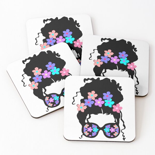 Item preview, Messy Bun Curly Afro Flower Mom designed and sold by NobleForte.