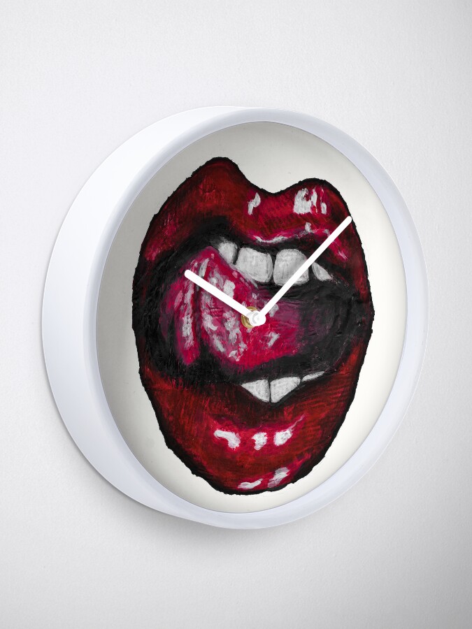 Painted lips on collage (red) Sticker for Sale by SarahsDesignz12