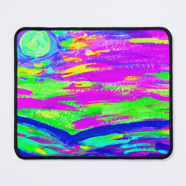 Item preview, Tropical Sunset, Psychedelic Art, with Purple, Green, and Blue designed and sold by HBBArtShop.