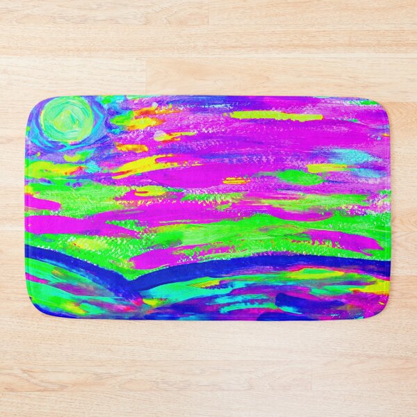 Item preview, Tropical Sunset, Psychedelic Art, with Purple, Green, and Blue designed and sold by HBBArtShop.