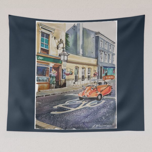 Item preview, Messerschmitt Bubble Car on Portobello Road London  designed and sold by LornaBowdenART.