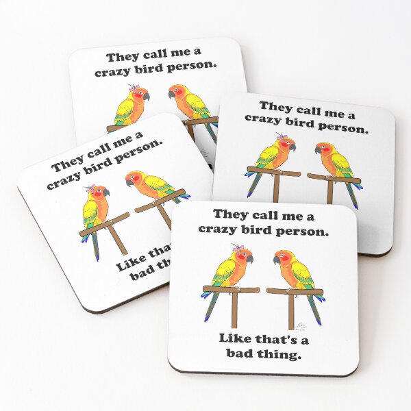 Item preview, Crazy Bird Person with Sun Conures designed and sold by Laughing Parrot Studio.