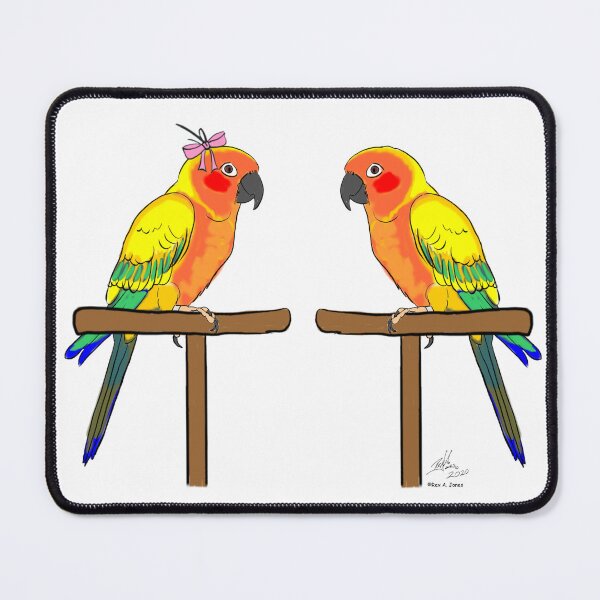 Item preview, Crazy Bird Person with Sun Conures designed and sold by Laughing Parrot Studio.