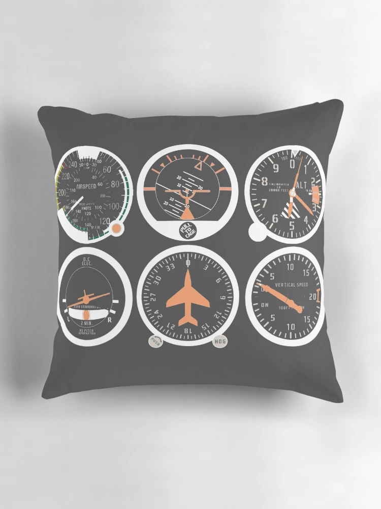 Thumbnail 3 of 4, Pillow, Basic Six Flight Instruments designed and sold by Designed for Flight.