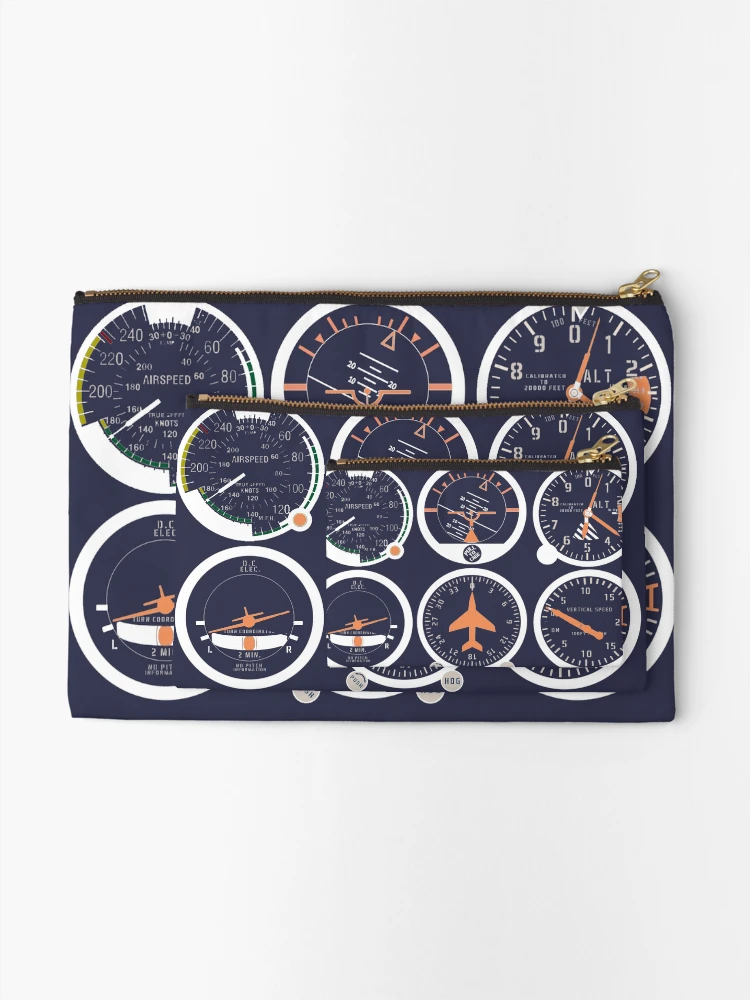 Thumbnail 2 of 4, Zipper Pouch, Basic Six Flight Instruments designed and sold by Designed for Flight.