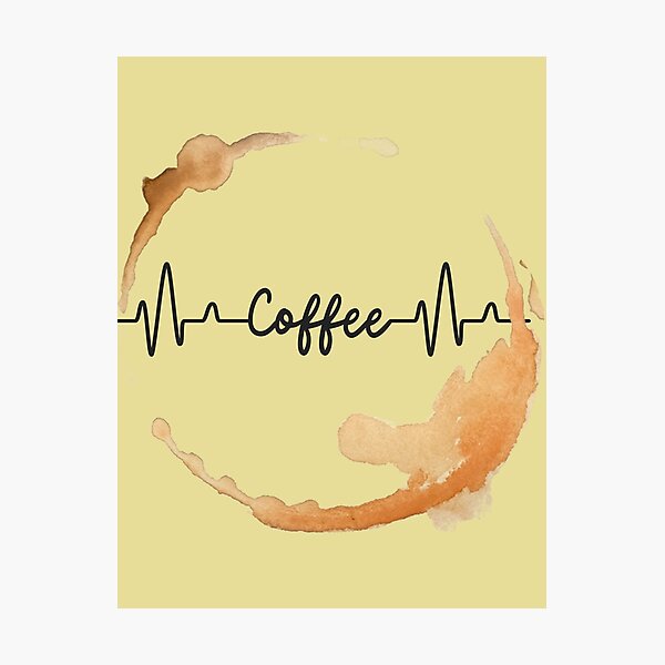 Item preview, Coffee with heartbeat and coffee stains designed and sold by LEOPARDROCKS.