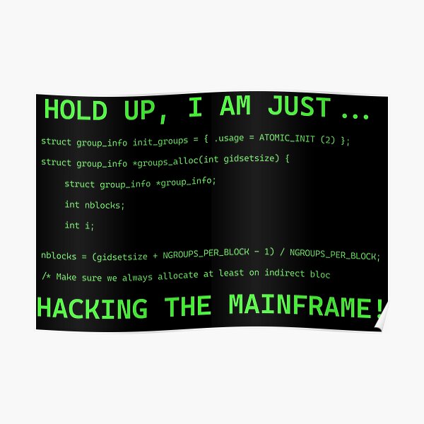 Hacking (into) the mainframe funny meme - hacker Essential T-Shirt for  Sale by Krokodajll