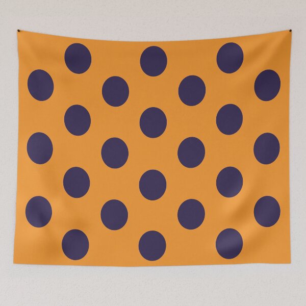 Item preview, Large NAVY BLUE and ORANGE POLKA DOTS designed and sold by RachelMacht.