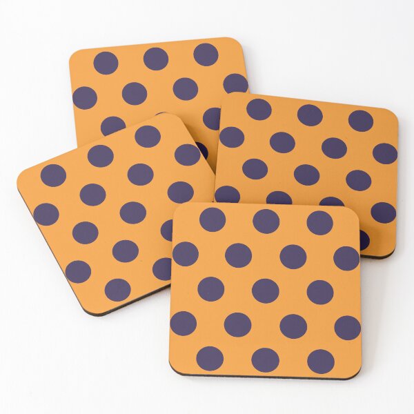 Item preview, Large NAVY BLUE and ORANGE POLKA DOTS designed and sold by RachelMacht.
