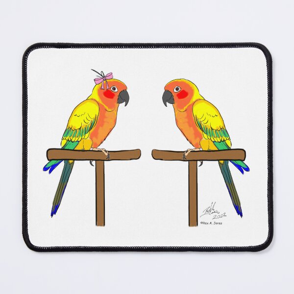 Item preview, Crazy Bird Man with Sun Conures designed and sold by Laughing Parrot Studio.