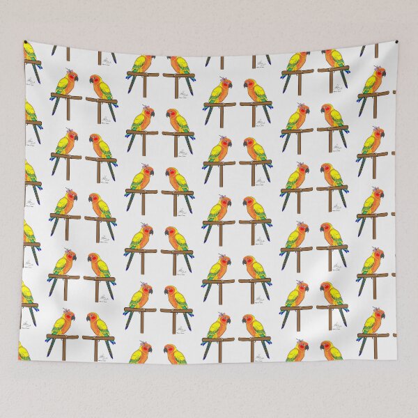 Item preview, Crazy Bird Man with Sun Conures designed and sold by Laughing Parrot Studio.