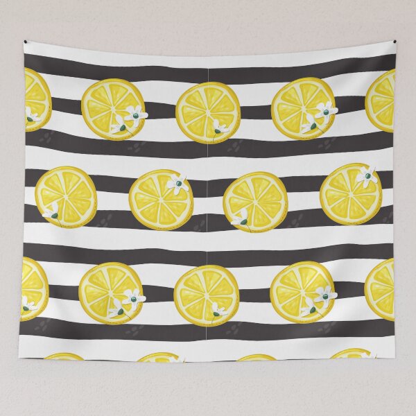 Item preview, Mediterranean Summer Lemons Pattern Design, Lemon Blossom Tree - Lemon Patterns designed and sold by antevasinart.